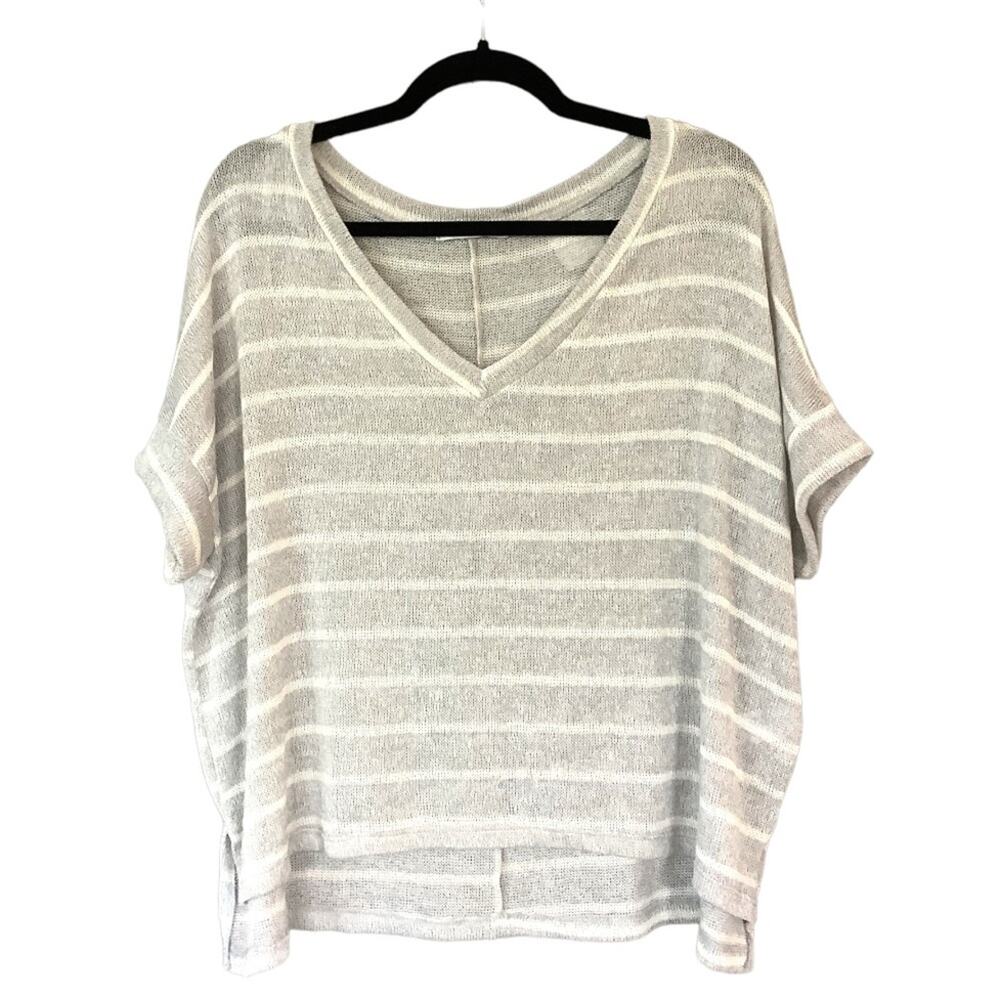 Batwing Sleeve Boxy Striped Sweater